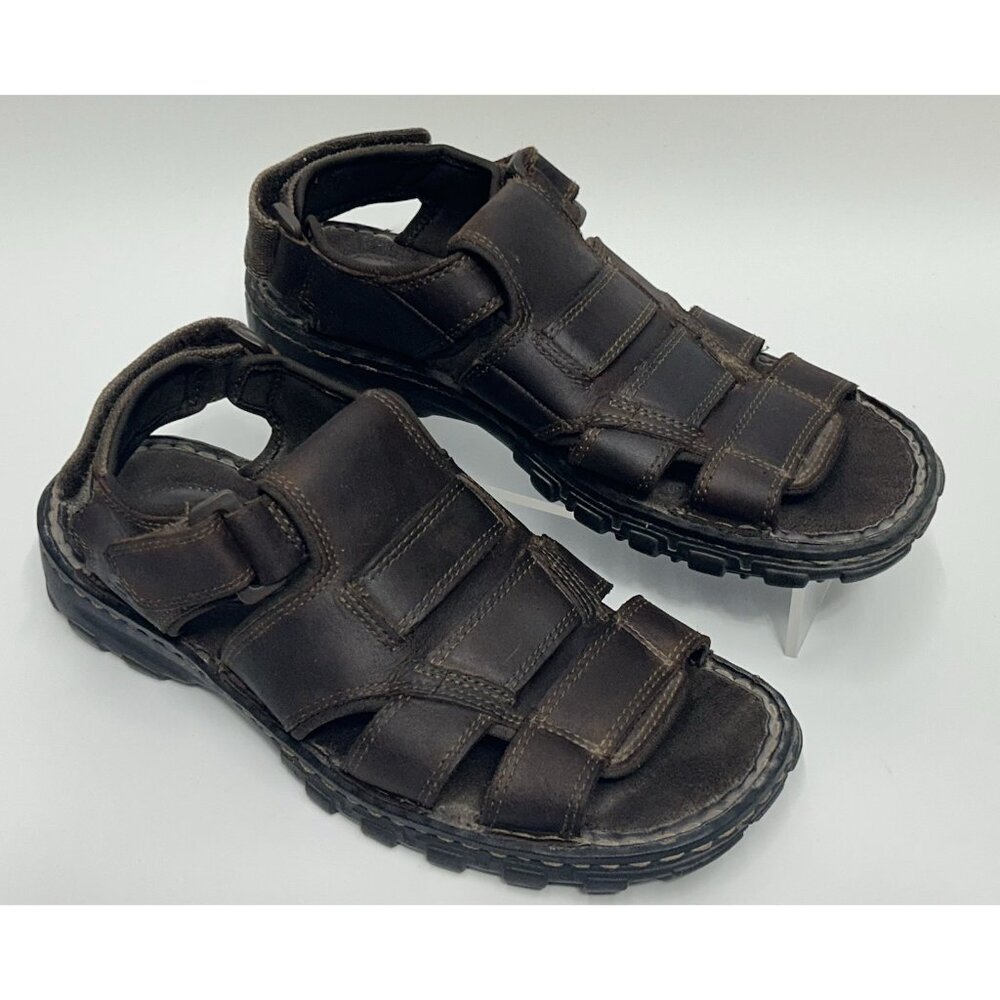 Skechers Men's sandals sz 8 jammers Brown Leather Gladiator Fisherman 60847 boho